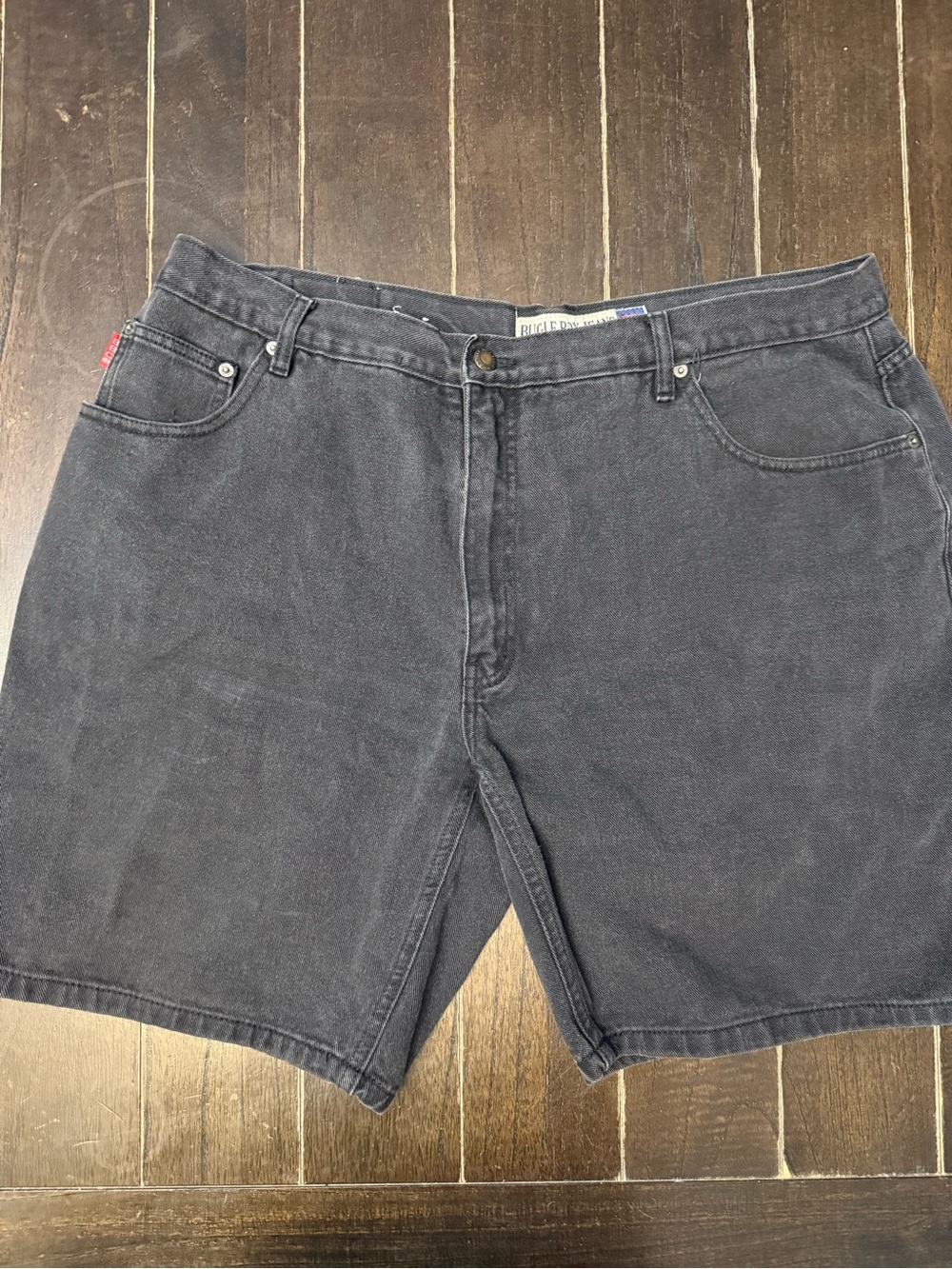 Bugle Boy Men's Black Washed Denim Shorts